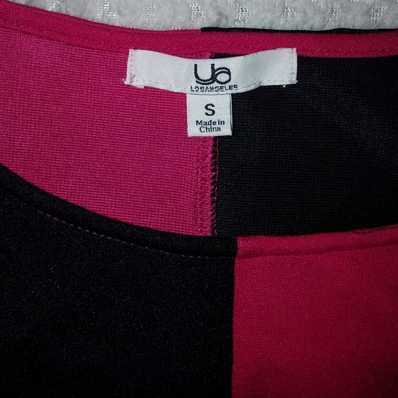 Fuchsia and Black Bodycon Dress - Picture 2 of 5